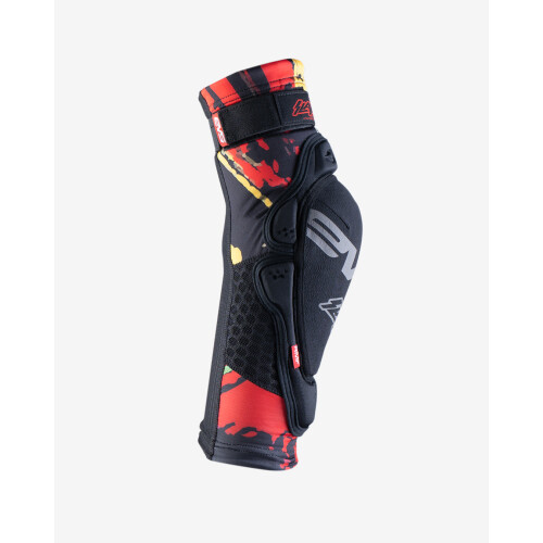 EVS Slayco Youth Knee Guards Explosion Red / Yellow / Green 2
