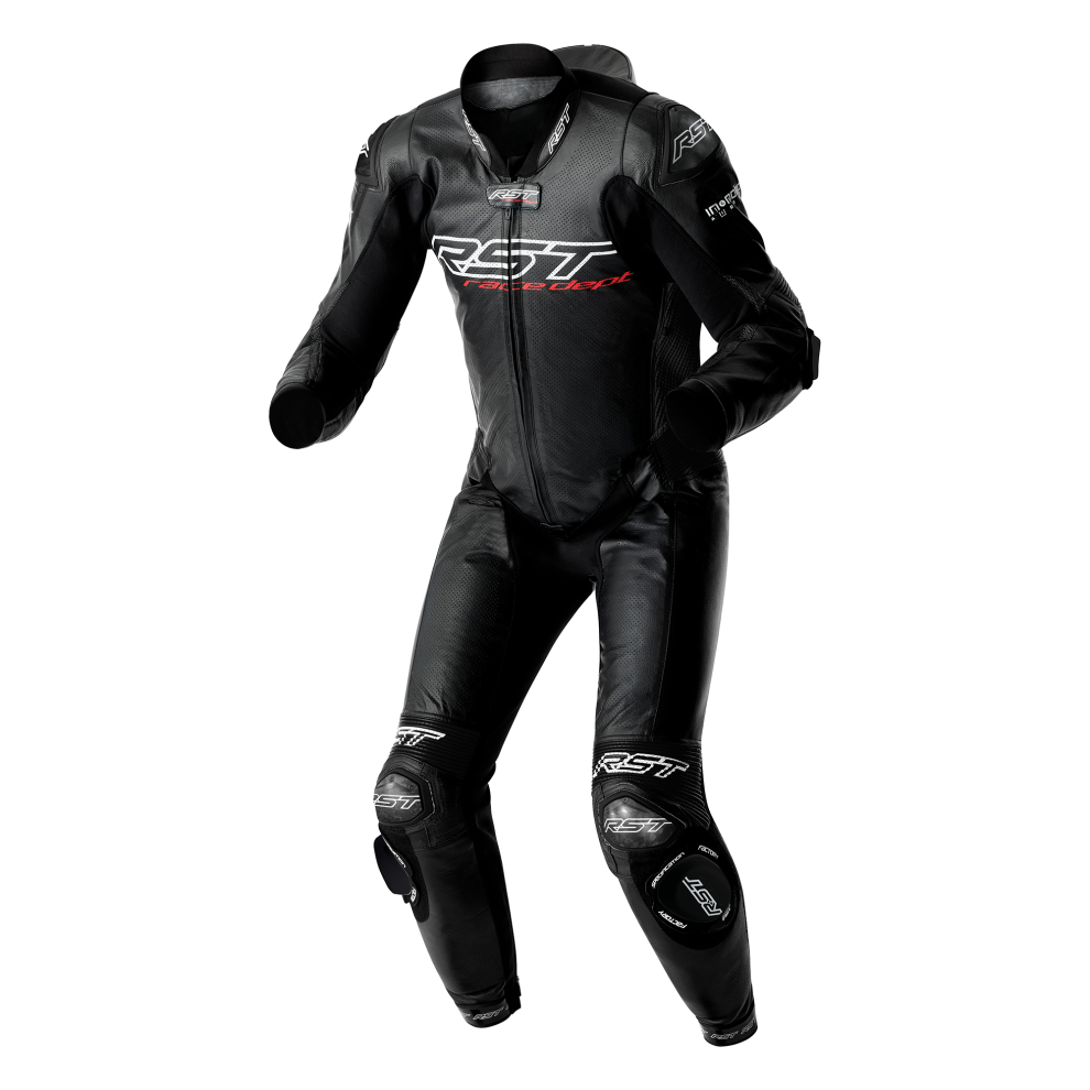 Rst Men's Black Race Dept V4.2 D3o Airbag Perforated 1-Piece Motorcycle Leather Suit - Image 2