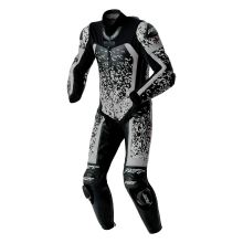 (44) RST Pro Series D3O Airbag One Piece Leather Suit Black / Silver
