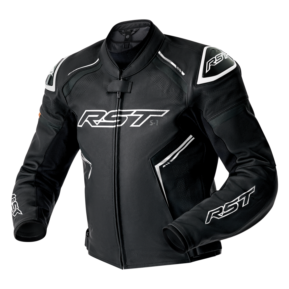 Rst Men's Black/White S1 D3o Perforated Motorcycle Leather Jacket - Image 2