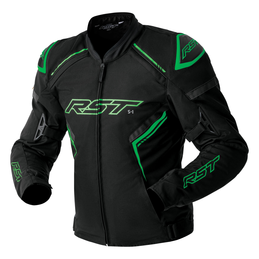 Rst Men's Black/Neon Green S1 D3o Waterproof Motorcycle Textile Jacket - Image 2