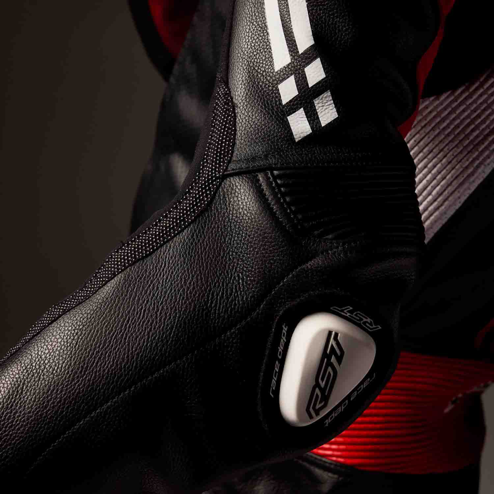 Rst Men's Black/Red/White Race Dept V4.2 D3o Airbag Perforated 1-Piece Motorcycle Leather Suit - Image 2