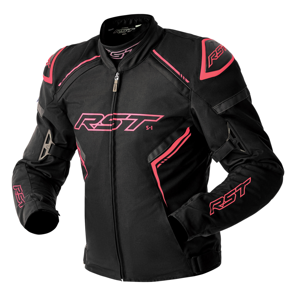 Rst Women's Black/Pink S1 D3o Waterproof Motorcycle Textile Jacket - Image 2