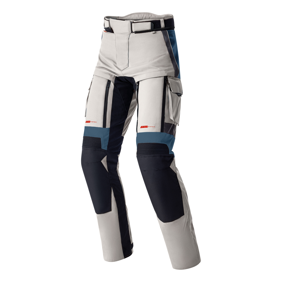 Rst Men's Silver/Blue Pro Series Adventure D3o Waterproof Motorcycle Textile Pants - Image 2
