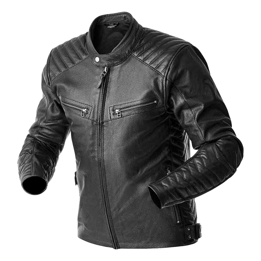 RST Roadster Air D3O Leather Motorcycle Jacket - Black, UK 42, Black - Image 3