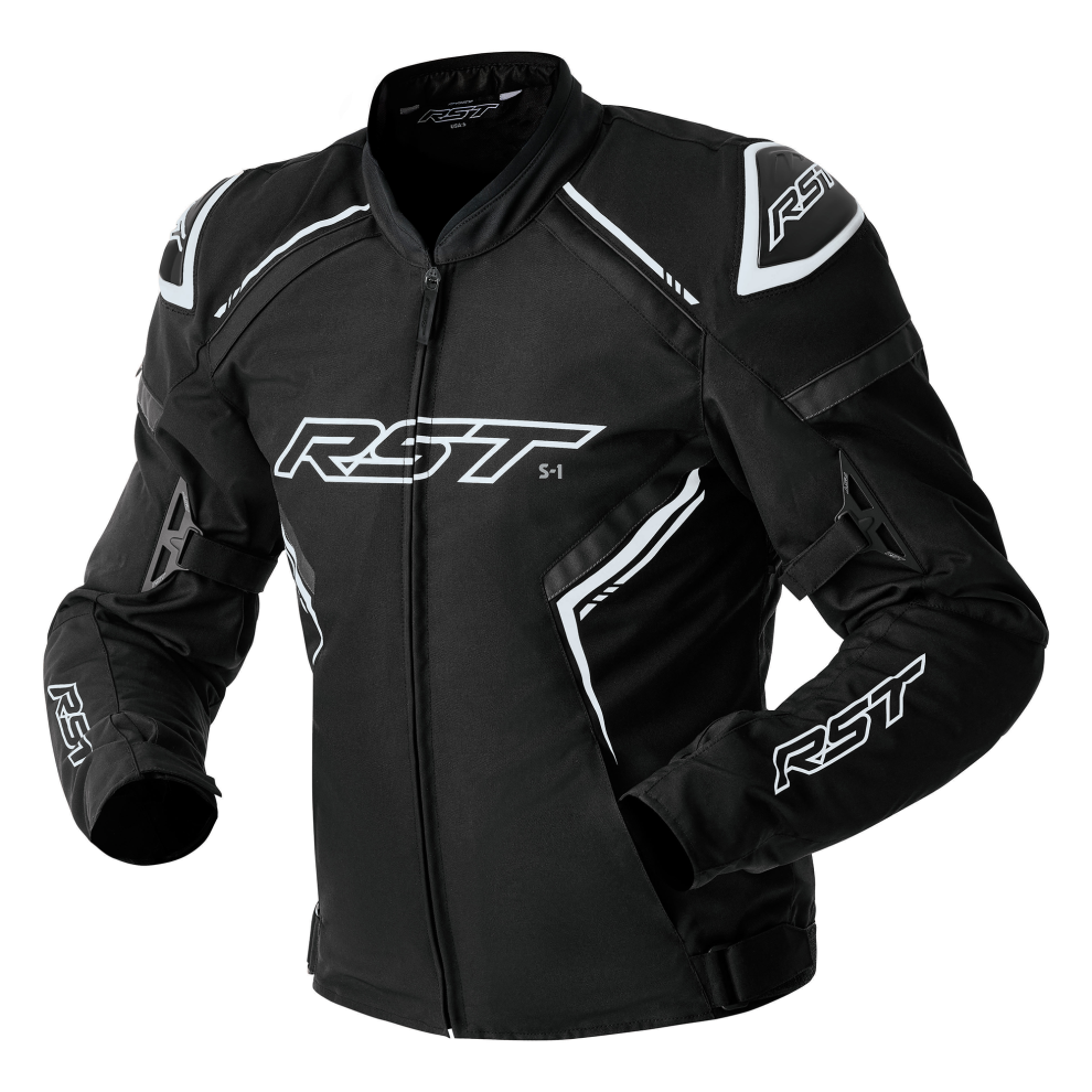 Rst Men's Black/White S1 D3o Waterproof Motorcycle Textile Jacket - Image 2