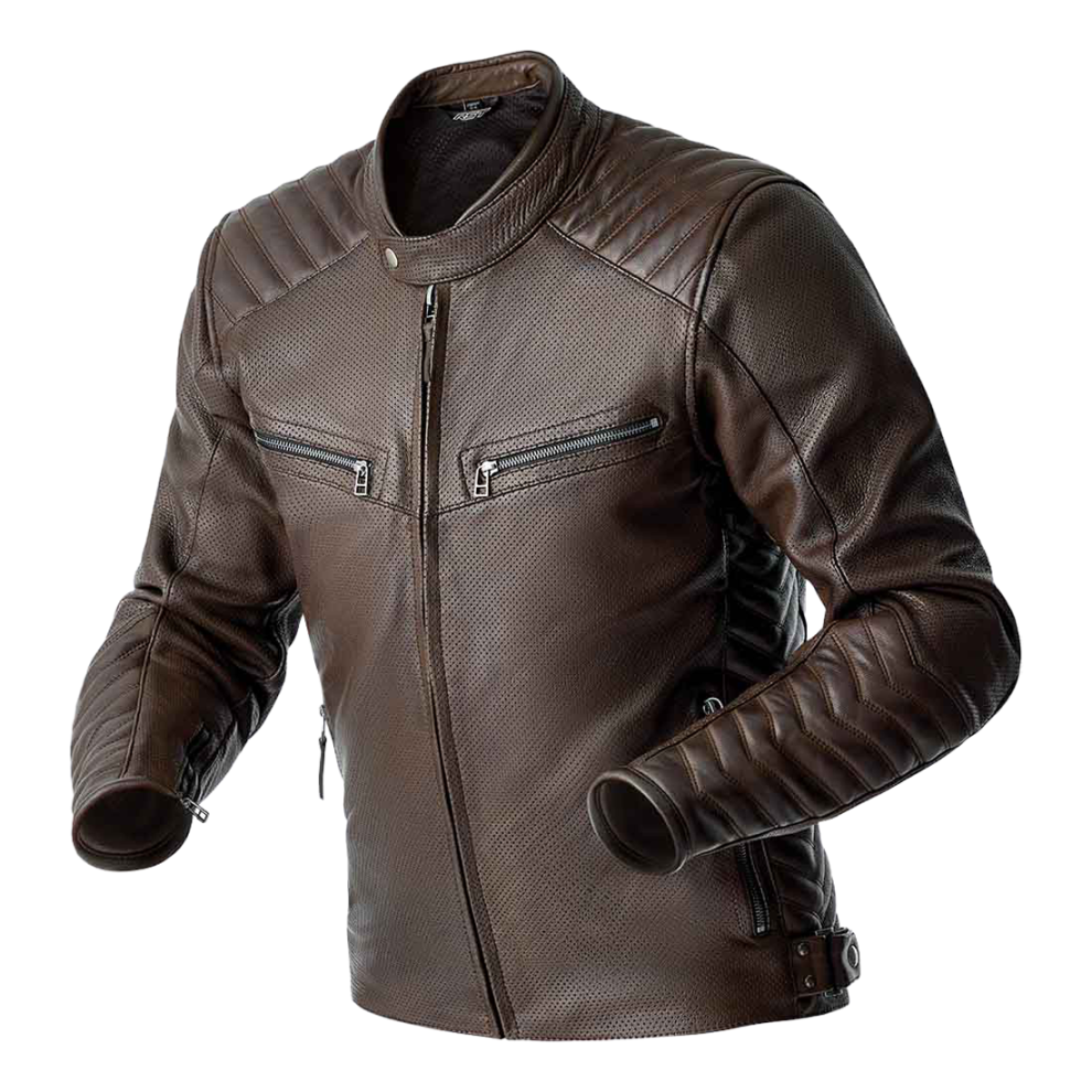 Rst Men's Brown Roadster Air D3o Motorcycle Leather Jacket - Image 2