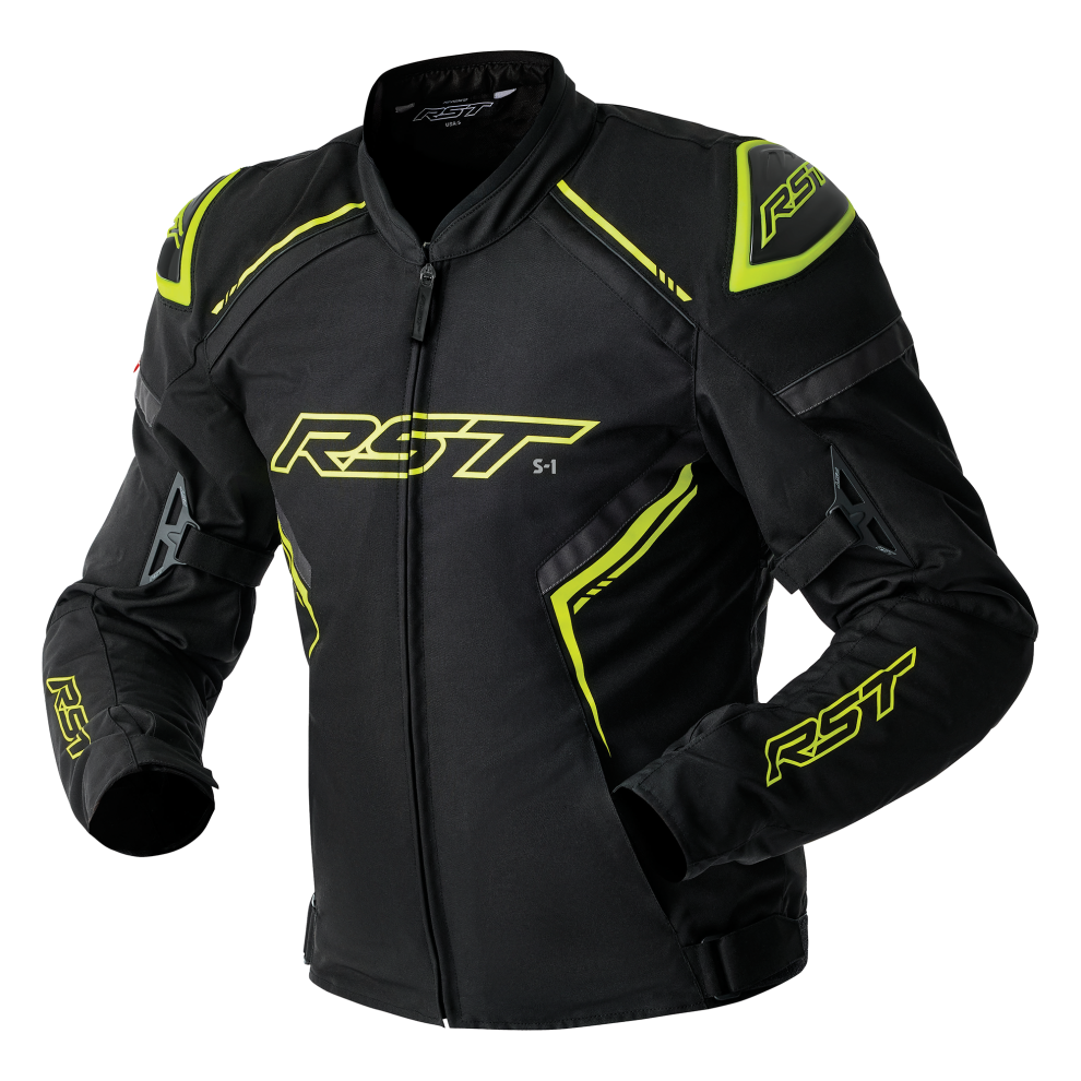 Rst Men's Black/Neon Yellow S1 D3o Waterproof Motorcycle Textile Jacket - Image 2