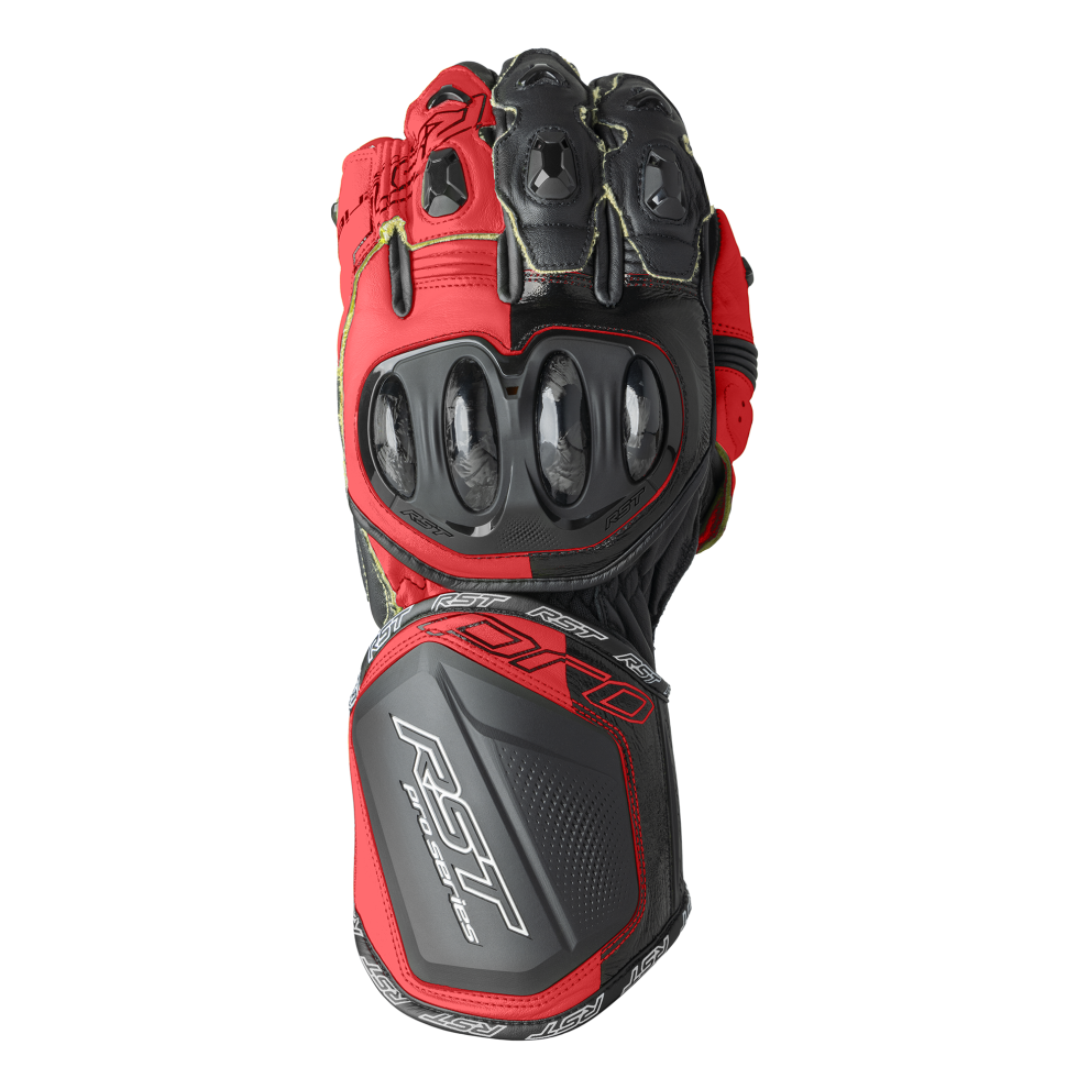 (11) Rst Pro Series Gp D3o Leather Gloves Black / Fluo Red Black,Red