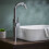 Bathroom Basin Sink Matt White Rectangular Counter Top Modern Hand Wash (W)45cm 2