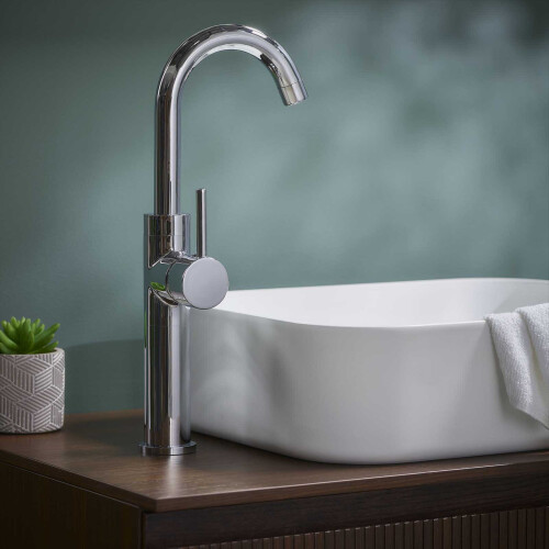 Bathroom Basin Sink Matt White Rectangular Counter Top Modern Hand Wash (W)45cm 1