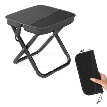 Tabouret de Camping Pliable, Oxford et Fer, Support 120kg, Léger avec Sac de Rangement pour Randonnée et Pêche