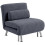 Single Velvet-Feel Sleeper Chair - Charcoal Grey 1