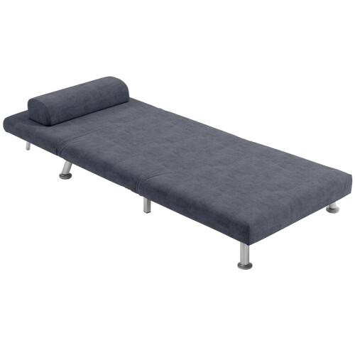 Single Velvet-Feel Sleeper Chair - Charcoal Grey 1