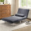 Single Velvet-Feel Sleeper Chair - Charcoal Grey 4