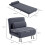 Single Velvet-Feel Sleeper Chair - Charcoal Grey 5