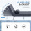 Single Velvet-Feel Sleeper Chair - Charcoal Grey 7