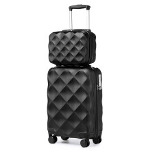 British Traveler Lot de 2 Bagages, Valise Cabine avec Cadenas TSA et Trousse de Toilette, 31 + 54 cm, Roulettes Doubles