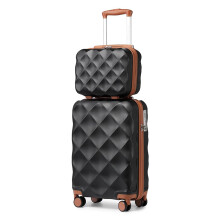 British Traveler, Lot de 2 bagages, Valise cabine avec serrure TSA et trousse de toilette, 4 roues doubles, 31 + 54 cm