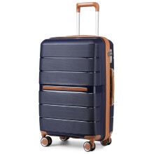 British Traveler, Valise Ă coque rigide, Bleu, 20 pouces, avec 8 roues multidirectionnelles et serrure TSA