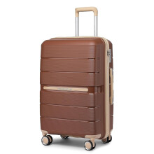British Traveler, Valise rigide, Marron, 24 inch, 4 roues multidirectionnelles, Cadenas TSA