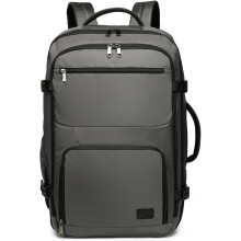KONO Sac à dos de voyage Gris, 38L, Imperméable, 55x35x20 cm, Bagage cabine compatible avec la plupart des compagnies aériennes