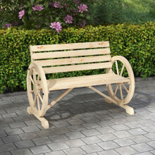 Banc de jardin - 2 places - Bois de sapin massif - Accoudoirs - Imperméable