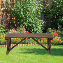 Banc de jardin - Style rustique - Bois massif (sapin) - Résistant aux intempéries - 2 places 98x50x39,5 cm