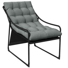 Sillón de jardín - Modelo de diseño - Cojín 10 cm - Reposabrazos - Acero termolacado