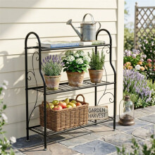 Suporte para plantas - CIPACHO - 3 níveis - Metal - Design em espiral - Preto