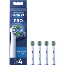Ersatzbürsten für elektrische Zahnbürsten - GENERISCHE MARKE - Pro Precision Clean - Packung 4 - Weiß - Entfernt 100% Plaque