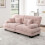 Canapé d'angle 2 places Cloud en chenille rose, structure bois massif, confort moelleux, modulable 2