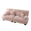 Canapé d'angle 2 places Cloud en chenille rose, structure bois massif, confort moelleux, modulable 5