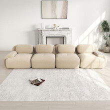 Canapé d'angle modulable 4 places velours côtelé beige - confortable, ergonomique, anti‑dérapant, livré monté