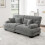 Canapé d'angle Cloud 2 places en chenille gris - structure bois massif, 220x77x81 cm, modulable 3