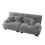 Canapé d'angle Cloud 2 places en chenille gris - structure bois massif, 220x77x81 cm, modulable 6