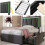 Lit - CIPACHO - Verstelbaar bed 90x200 cm met LED en 2 lades - Lattenbodem - Grijze linnen stof 5