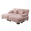 Sofá de canto modular Cloud 2 lugares em chenille rosa 220x145x81 cm com 2 puff e almofadas 5