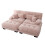 Sofá de canto modular Cloud 2 lugares em chenille rosa 220x145x81 cm com 2 puff e almofadas 6
