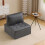 Sofá 1 lugar modular em linho cinza escuro - 81x81x80 cm, compacto e leve 1