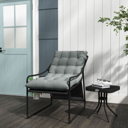 Cadeira de jardim - Modelo design - Almofada 10 cm - Braços - Aço termolacado 1
