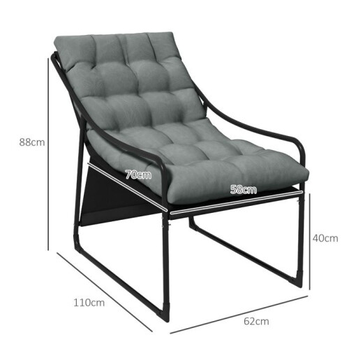 Cadeira de jardim - Modelo design - Almofada 10 cm - Braços - Aço termolacado 2