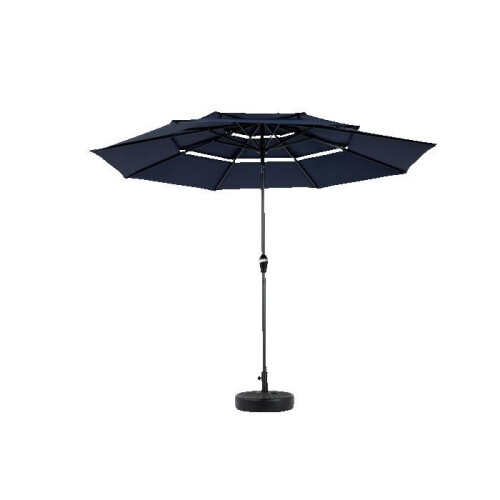 Paraguas rectangular 4,5 m con manivela - Azul marino, anti-UV e impermeable (sin base) 1