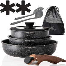 10 Piece Cookware Set Nonstick Kitchen Cooking Pots Saucepan for Induction Gas