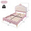 Cama princesa capitonê 140x200 com estrado de ripas e LED rosa – sem colchão 3