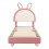 Lit - Lit simple 90x200cm - Tête de lit forme lapin - LED intégrée - PU rose/blanc 5