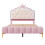 Cama princesa capitonê 140x200 com estrado de ripas e LED rosa – sem colchão 4