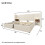 Cama estofada de 180x200 cm bege/branco com cabeceira multifuncional, lâmpada tátil e USB 4