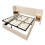 Cama estofada de 180x200 cm bege/branco com cabeceira multifuncional, lâmpada tátil e USB 6