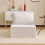 Sofá 1 lugar modulável em linho bege – 81x81x80 cm, compacto para quarto e sala 2